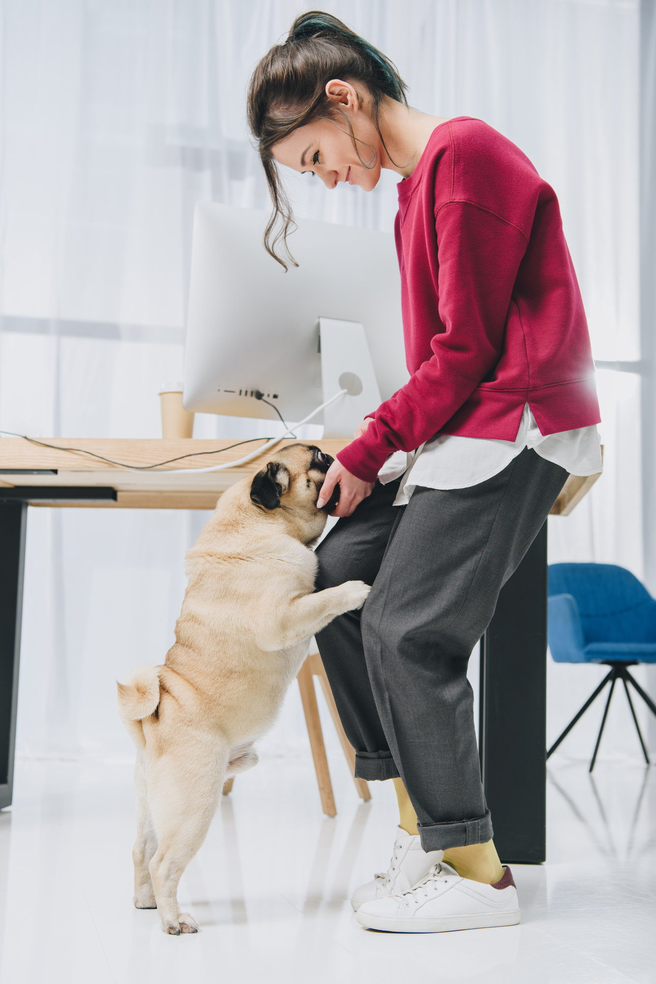 Kathy with pug